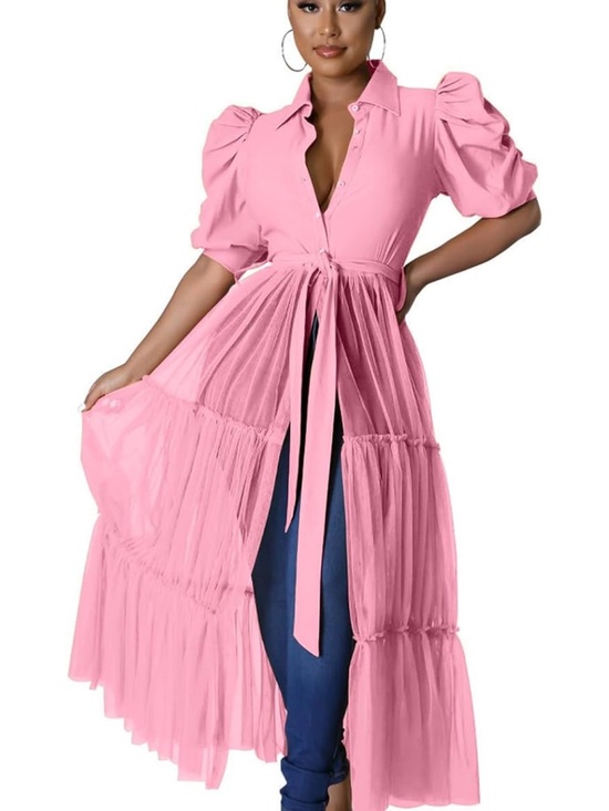 elaliy Dresses & Skirts - Ekaliy Women Ruffle Blouse Shirt Top Dress